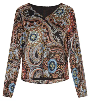 Produktbild von GELYA damen bluse - schwarz mehrfarbig, XXL