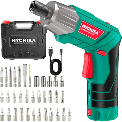 Immagine prodotto di Avvitatore a batteria HYCHIKA 3,6 V 6 N·m e batteria Li-Ion da 2000 mAh con 20 accessori