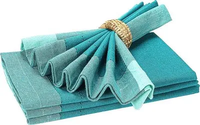 Image de Nappes en coton - Serviettes en tissu - 50 x 50 cm - Turquoise