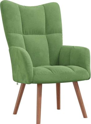 vidaXL Relaxsessel mit Hocker Hellgrün Samt