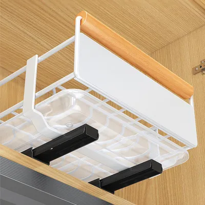 Image de Tiroir télescopique Tiroir pour panier d'étagère de cuisine, tiroir extensible pour armoires Tiroir pour armoire de chambre blanc