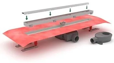 Produktbild von VIGOUR Duschrinne individual 3.0 Wand 1000mm Edelstahl, höhenverstellbare Füße