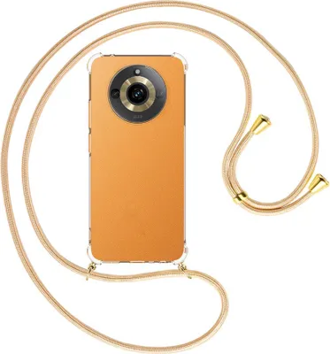 Produktbild von Handykette Backcover-Schutzhülle mit Band (Metall goldfarben) für Realme 11 5G (6.72'') - Goldkordel