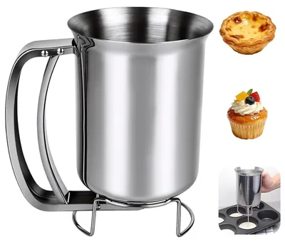 Produktbild von Teigportionierer aus Edelstahl, 900 ml, mit Kneifgriff, für Kuchen und Pfannkuchen