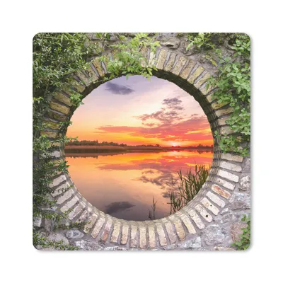 Produktbild von MuchoWow® Mauspad Mousepad Meer - Sonnenuntergang - Ausblick 20x20 cm - Mousepads - Maus Mat - Pad - Mausunterlage - Desk Mat - Bureauartikeln