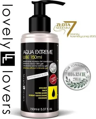 Obrázok produktu pre Extrémne Lubrikačné gély Lovely Lovers Aqua na báze vody, 150 ml