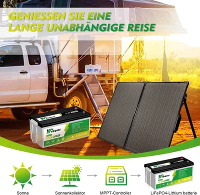 Produktbild von Solarbatterie 12V 300AH 3000000 MAH LIFEPO4 Batterie Solar Akku Versorgungsbatterie stromspeicher photovoltaik Camping Solaranlage Gartenhaus BMS