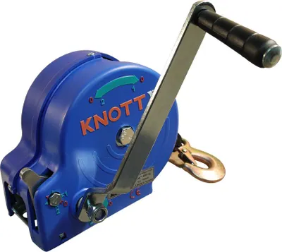 Knott Ručný navijak bez zaistenia, 1 rýchlosť, 450 kg, popruh navijaka 7 m s hákom 6X0017.210