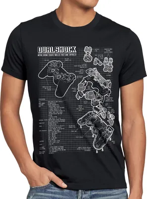 Produktbild von style3 PS1 Gamer Blaupause Herren T-Shirt PS gamepad konsole