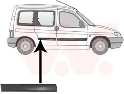 Produktbild von VAN WEZEL Zierleiste für die Tür Hinten Rechts Leiste für CITROËN Berlingo / Berlingo First (MF, GJK, GFK) 0903426