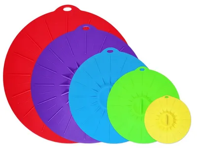 Silikon-Deckel-Set, 5 Stück, Frischhaltedeckel, 10–30 cm, rund