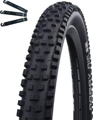 Image de Pneus pliants Schwalbe 1 x Nobby Nic Performance TLR E-50 noir 62-559 ( 26 x 2.40 ) y compris démonte-pneus maxxi4you