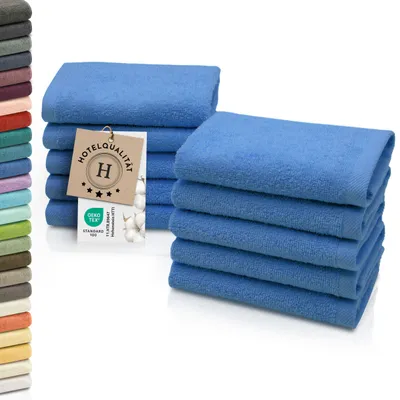 Produktbild von 10er Set Seiftücher, Baumwolle, 30x30 cm, 420g/qm, blau