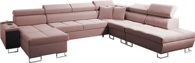 Produktbild von MIRJAN24 Ecksofa Genewa X, Eckcouch mit Schlaffunktion und Bettkasten, U-Form Polsterecke (Uttario Velvet 2955, Seite: Rechts)
