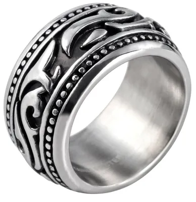 Produktbild von Akzent Herren-Ring aus Edelstahl, silberfarbig/ schwarz