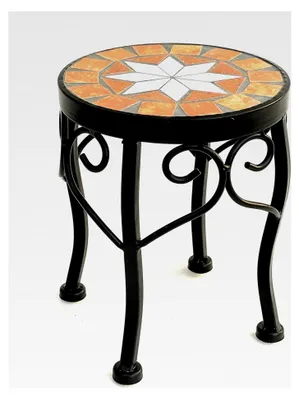 Produktbild von Runder Blumenhocker Mosaik 20 cm Blumenständer Beistelltisch Pflanzenständer