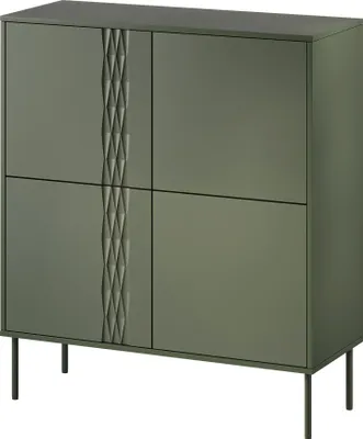 Produktbild von MIRJAN24 Kommode Tresse 4D, Türkommode, Sideboard mit vier Drehtüren, Griffloses Öffnungssystem push to open (Farbe: Grün)