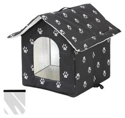 Productafbeelding van Omgoods - Buiten Kattenhuis Winterbestendig en Waterdicht - M, Zwart