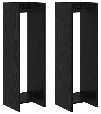 Image de Support de Plante 2 pcs Chêne Noir 30 x 30 x 100 cm