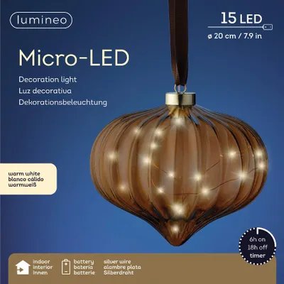Produktbild von Lumineo LED Zwiebel braun/warmes weiss 21cm