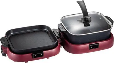 Obrázek produktu pro Elektrický gril a hrnec 2 v 1, 2100 W, rozměry 70 x 29 x 25,5 cm, s vnitřním prostorem, vyrobený z litého hliníku
