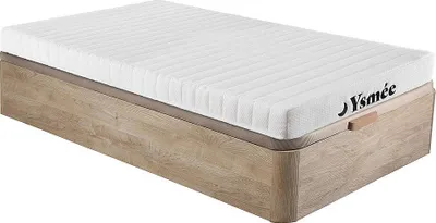 Produktbild von Set 90 x 190 cm Rahmen mit Box Naturlicht + 7-Zonen-Schaumstoffmatratze 12 cm dick - STELO KIDS by Ysmée