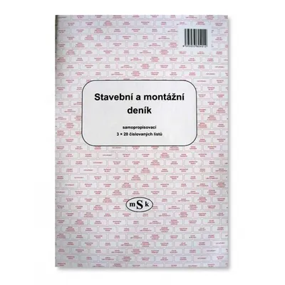Obrázok produktu pre Stavebný a montážny denník MSK - A4 / 3 x 20 listov / NCR / 401