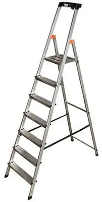 Jednostranný schodík, 7 priečok, hliníkový, KRAUSE "Safety"