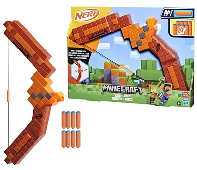Productafbeelding van Nerf Minecraft dartpistool, een speelgoedblaster geïnspireerd op het videospel, met 8 officiële Nerf N1 pijltjes van Hasbro