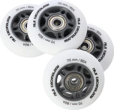 Produktbild von PU 70x24 82A WEISS MATT (4 Stk.) + ABEC-9 (8 Stk.) SET NILS EXTREME