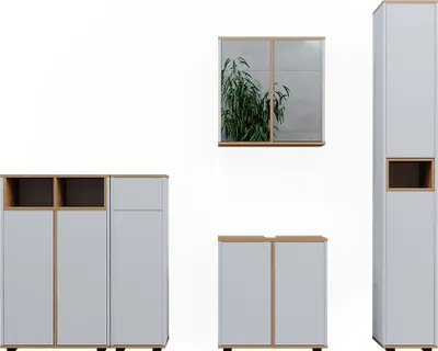 Produktbild von Badmöbel-Set Vicco Didi Weiß/Artisan 5 Teile, Model 49399