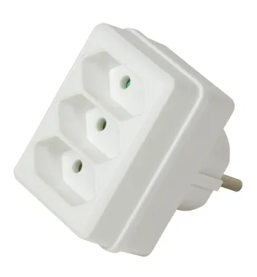 Image de LogiLink Adaptateur de prise 3 x Euro 1700 W/250V blanc (Bulk)