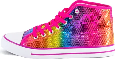 Produktbild von Pailletten Schuhe Regenbogen Glitzer Schnürer Damen Herren Sneaker Größe 36
