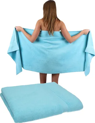 Produktbild von Betz 2 Stück Saunatücher 70 x 200 cm PREMIUM 100% Baumwolle Badetuch Liegetuch Strandtuch   Farbe: türkis