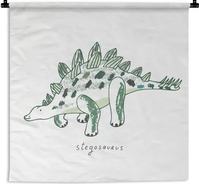 Produktbild von MuchoWow® Wandteppich Wandbehang Kinderzimmer - Stegosaurus - Dinosaurier - Junge - Mädchen - Kinder 150x150 cm Tapisserie Dekoration Wandtuch - Wohnaccessoires - Modernes