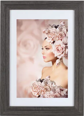 Produktbild von Bilderrahmen Holz Rahmen Plexi Acryl Collage Wanddeko Poster quadratisch S215 - Farbe: Grau | Format: 20x20