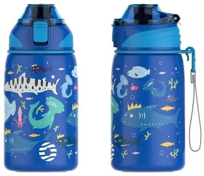 Image de Gourde isotherme pour enfants RVS 400 ml, ouverture en un clic, sans BPA, isolante, pour boissons gazeuses, idéale pour les tout-petits, l'école et les voyages