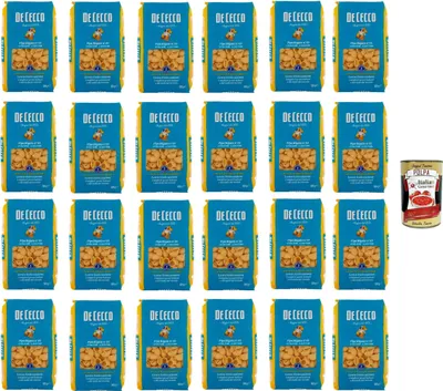 Produktbild von De Cecco Pipe Rigate N°49, 100% Italienisch Pasta Nudeln 24x 500g + Italian Gourmet Polpa 400g