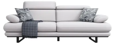 Produktbild von Villa Möbel Sofa Energy Hellgrau 3-Sitzer Relax- und Bettfunktion, pflegeleichter Mikrofaser Samtstoff, inkl. Kissen