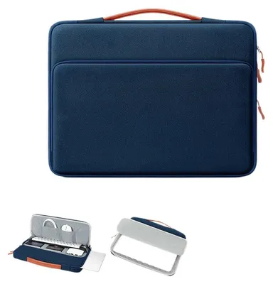 Produktbild von Stoßfeste Laptop-Tasche für Business & Pendeln – Handtragetasche für Notebook,14 Zoll,,Navy