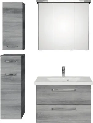 Produktbild von Badmöbel-Set Pelipal Kumba BxHxT 110 x 200 x 51 cm Frontfarbe graphit struktur quer 5-teilig und mehr mit Mineralguss-Wa