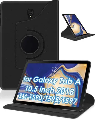 Image de Samsung Galaxy Tab A 10,5 pouces 2018 Housse 360 degrés de rotation Folio Housse en cuir noir