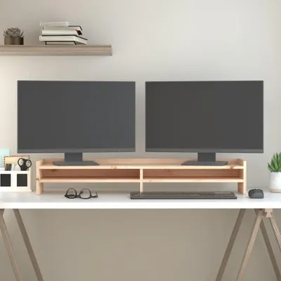 Obrázok produktu pre vidaXL Stojan na monitor 100x24x16 cm z masívneho borovicového dreva