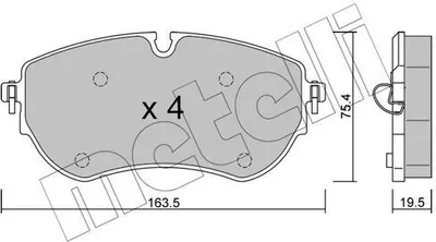 Produktbild von METELLI Bremsbeläge Satz Vorne Bremsklötze für VW Amarok Pickup (2HA, 2HB, S1B, S6B, S7A, S7B) 22-1172-0