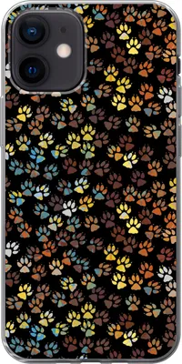 Produktbild von MuchoWow® Handyhülle Schutzhülle Hülle für Telefoonhoesje iPhone 12 Muster - Hunde - Pfoten - Jungen - Mädchen - Kinder - Kinder Silikon Softcase Handy Hülle - Schutzhülle