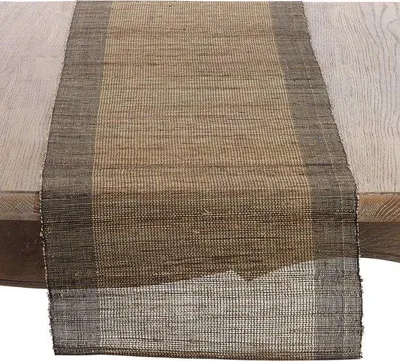 Image de Chemin de table tissé 60 x 140 cm - Couverture en tissu naturel