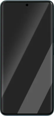A smartphone with a dark screen and reflections.