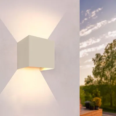 Produktbild von Ledvion LED Außenwandleuchte Zweiseitig 3W Warmweiß IP54 Dimmbar Beige