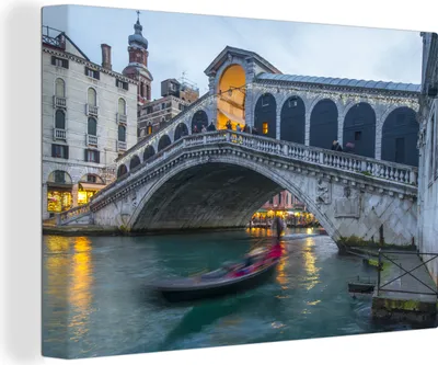 Produktbild von OneMillionCanvasses® - Leinwandbilder - 150x100 cm, Venedig - Brücke - Italien, Wandbilder Kunstdruck Wanddekoration