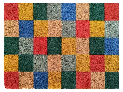 Imagen del producto de Felpudo Coco Colores Rectangular Antideslizante entrada casa piso puerta interior exterior - Color